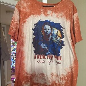 Halloween Graphic Tee - A Real Man Will Chase After You - Michael Myers